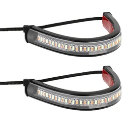 LED Motorcycle Turn Signal & DRL Flasher Lamp - Universal Amber White Strip Light (2pcs)