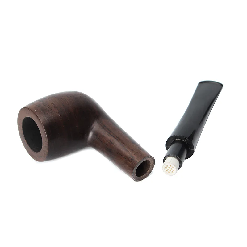 Straight handle billiard tobacco pipe acrylic long stem 9mm pipe channel sandalwood solid wood pipe length 145mm father gift tobacco pipe smoking pipe