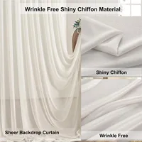 Backdrop Curtains Wrinkle-Free Sheer Chiffon Fabric Backdrop Drapes for Wedding Arch Party Ceremony Stage Decoration Photography 2
