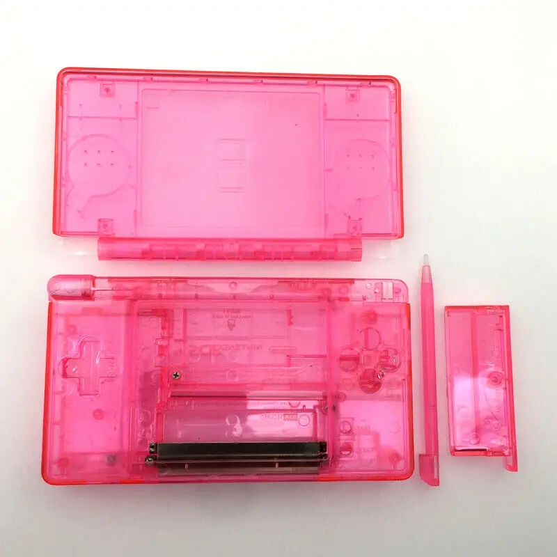 New NDSL Clear Pink Full Housing Shell Case Cover Kits for Nintendo DS Lite NDSL Shell