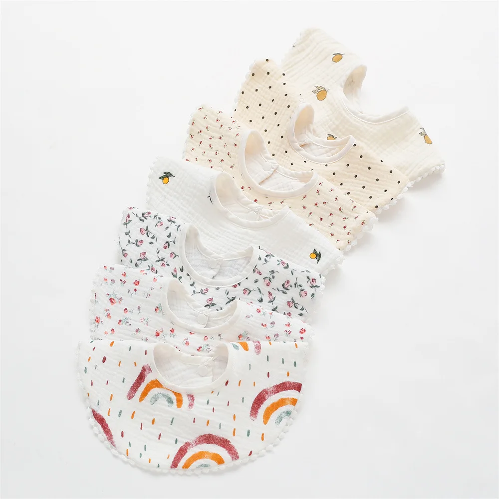 

Милый нагрудник для кормления ребенка Новинка хлопковый слюнявчик 360 ° с цветочным принтом кружевное слюнявчик для младенцев мягкая слюнявчик для новорожденных малышей детские нагрудники