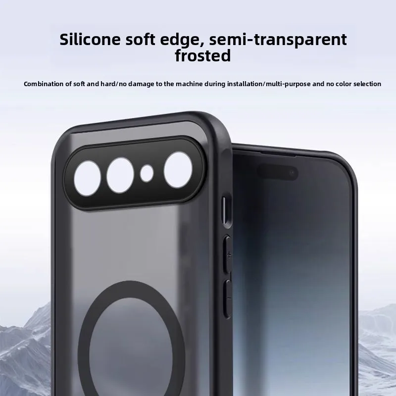 Magnetic Frosted Silicone Case - Anti-Fingerprint Shockproof Bumper with Acrylic Cover
