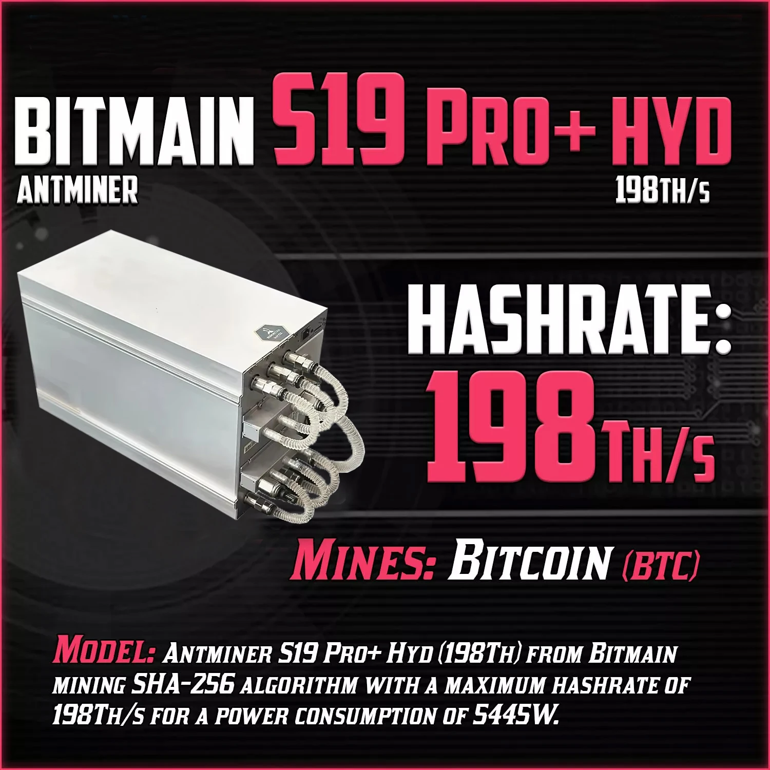 新しい Bitmain Antminer S19 Pro+ Hyd 198T S19Pro+ Hyd 198T ビットコインマイナー  BTC/BCH/BSV SHA256 水冷マイナー - AliExpress