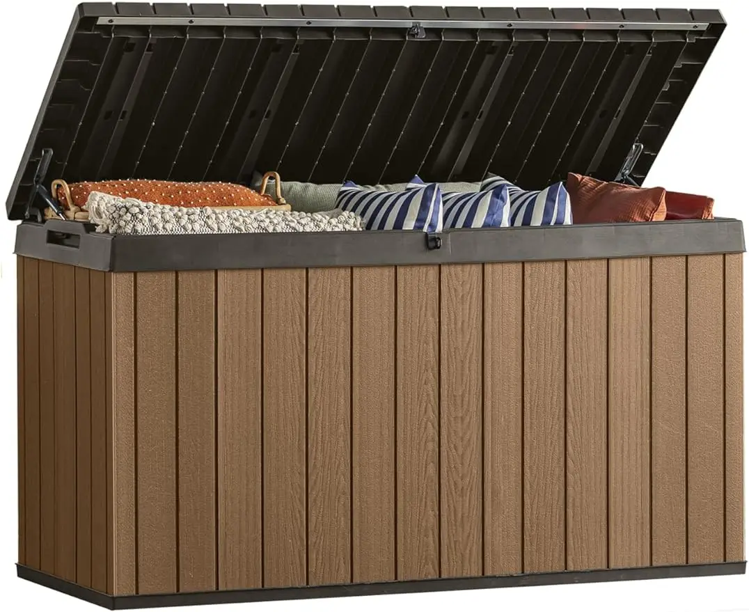 

Keter Darwin 150 Gallon Resin Large Deck Box - Organization and Storage for Patio Furniture
