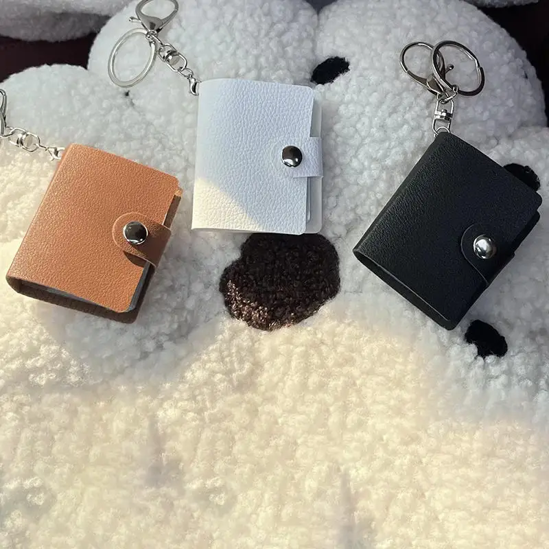 New 2-inch Holder Pockets Portable Certificate Photo Storage Portable Key Ring-10page-20 pocket DIY Mini Photo Album Keychain