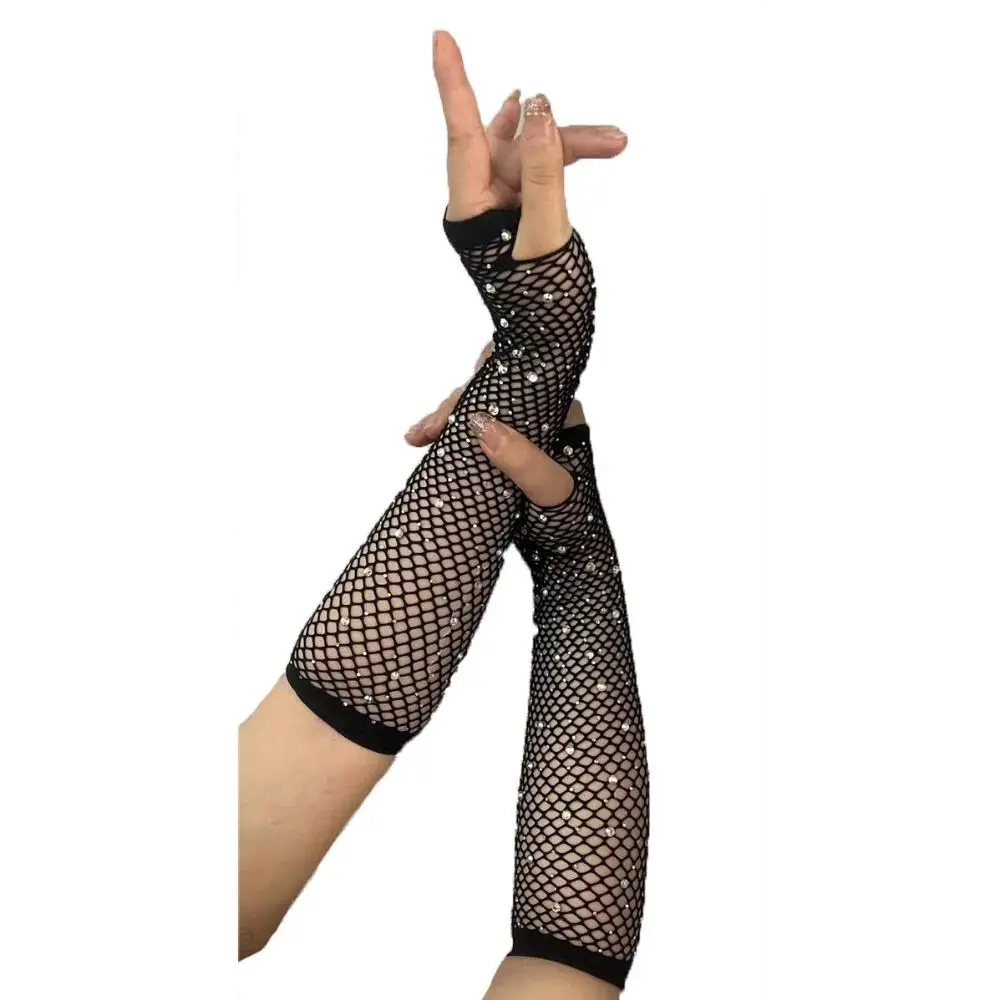 

Prom Party Gloves Mesh Gloves Masquerade Long Gloves Rhineston Gloves Stage Performance Gloves Wedding Bridal Gloves Girl