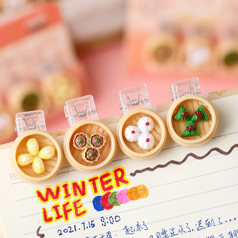 

4pcs/lot breakfast Binder Clips Notes Letter Paper Clip Office Supplies Binding Securing Clips no packing box