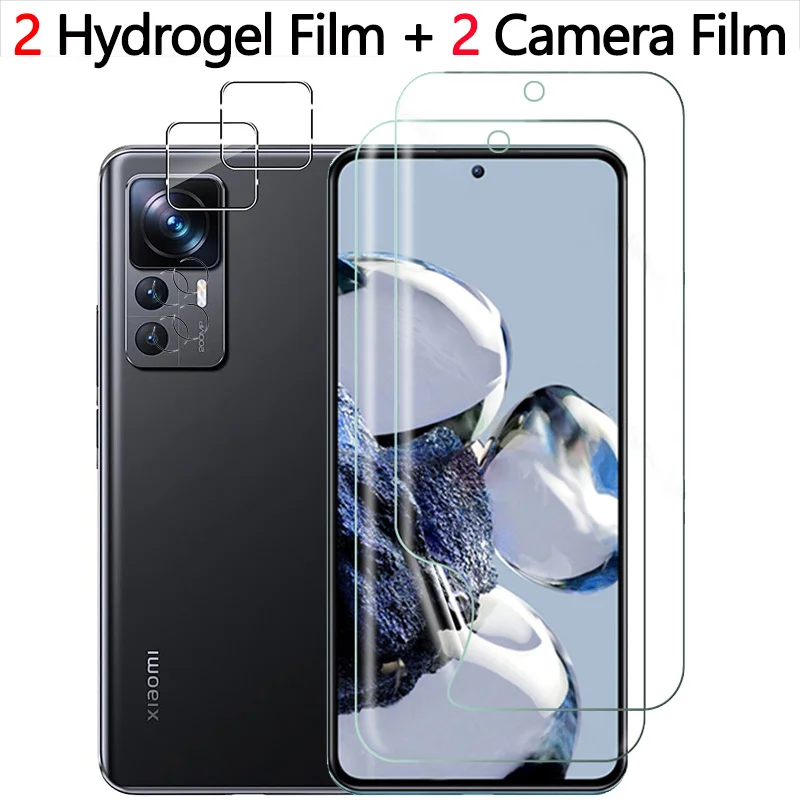

4-in-1, hydrogel film + camera protector for xiaomi 12t pro screen protectors mi12t xiaomi 12t soft protective film mi 12 t pro