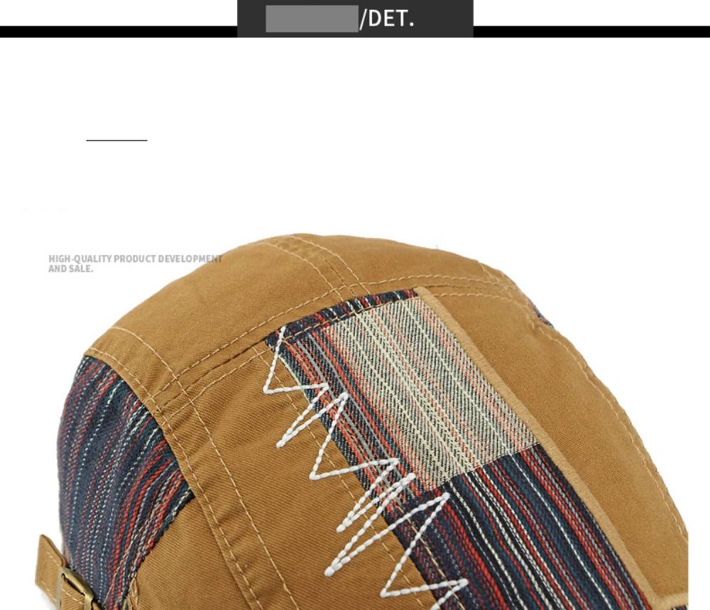 HT4806 Baskenmütze Kappe Frühling Sommer Herbst Hüte für Männer Frauen Vintage Patchwork Baskenmütze Hut Männlich Weiblich Ivy Flache Kappe Einstellbare Berets – Detail 3