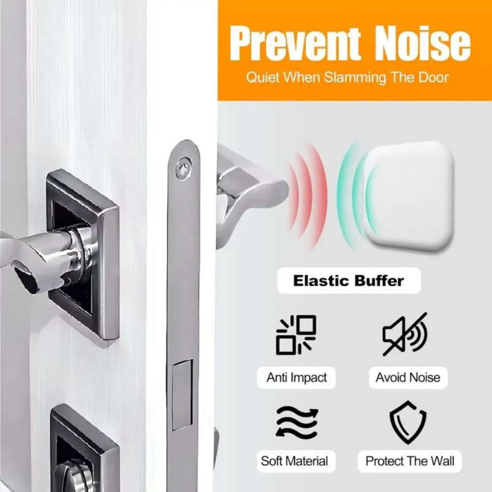 Rubber Door Stoppers 4pcs Door Stoppers Wall Protector Buffer Guard Doorknob Door Handle Bumper Self Adhesive Soft Rubber Crash Pad For Home