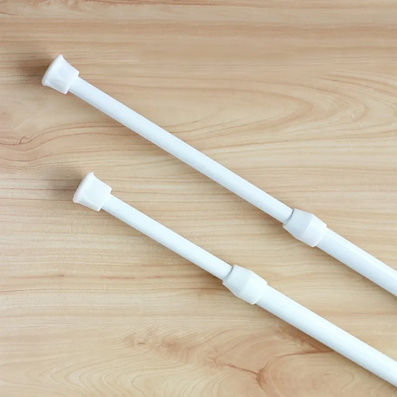 60-110cm Adjustable Curtain Rod Without Drilling Metal Spring Loaded Bathroom Bar Shower Extendable Telescopic PolesHanging Rods