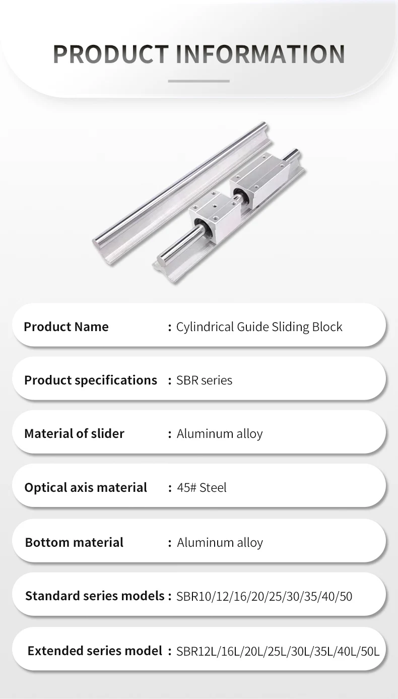 1 Satz SBR16 1200mm-2550mm und SBR16UU Verschluss- oder Druckplatte oder Stahlschutz für CNC-Teile – Detail 7