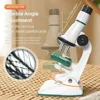 200X-600X-1200X Trinocular Microscope Kit Children Biological Microscopio High Definition Eyepiece Kids Lab Science Educational 3