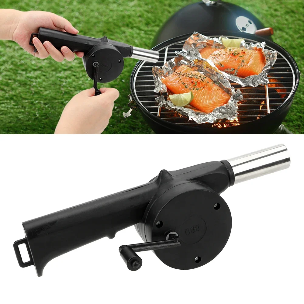 Portable Barbecue Fan BBQ Tools Fire Bellows Tools BBQ Accessories Hand-cranked Air Blower Picnic Camping Accessories barbecue blower