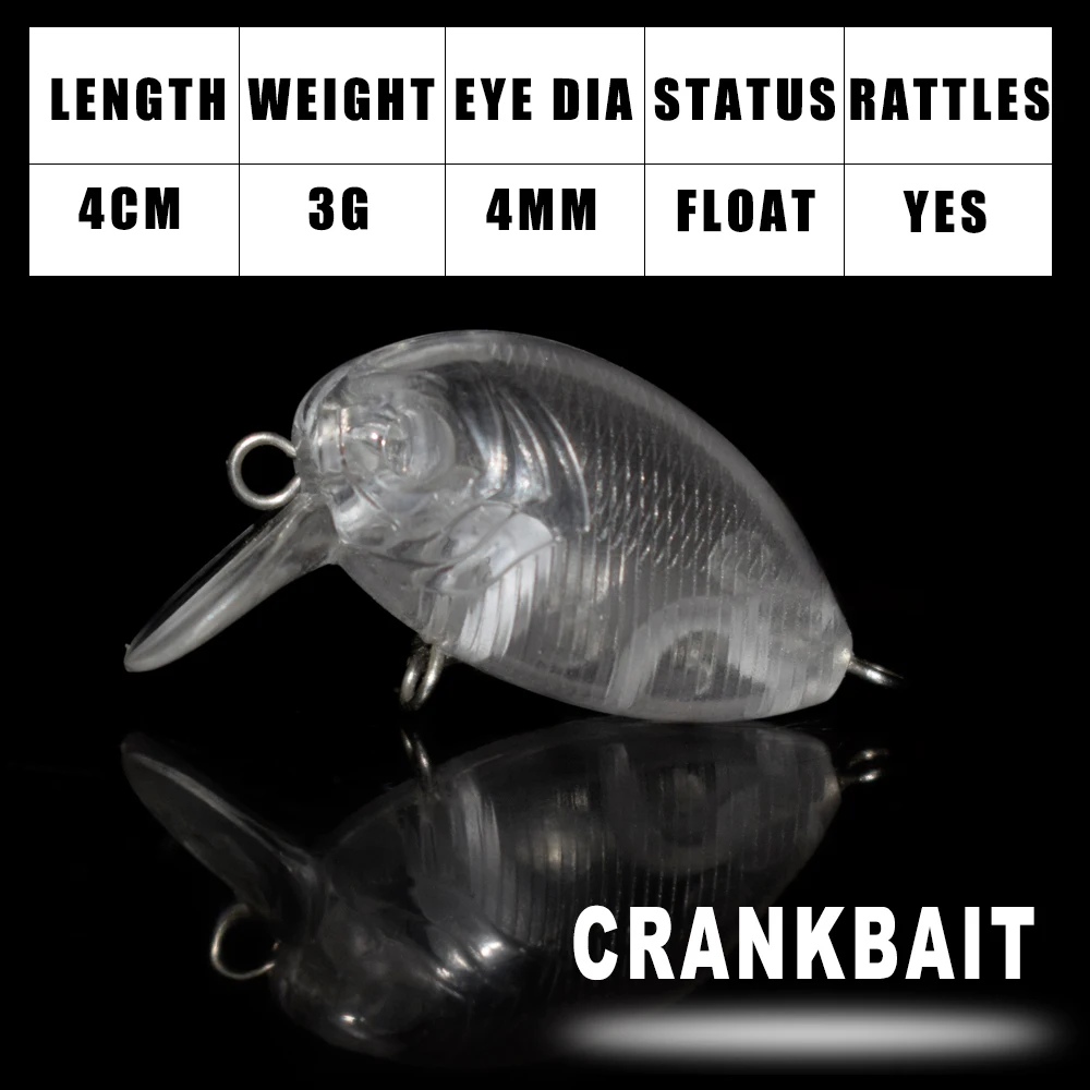 Dr.Holife 10 TEILE/LOS Mini Unlackiert Crankbait Rohlinge Kleine Künstliche Schwimmende Kurbel Köder Wobbler Für DIY Bass Fishing Tackle – Detail 6