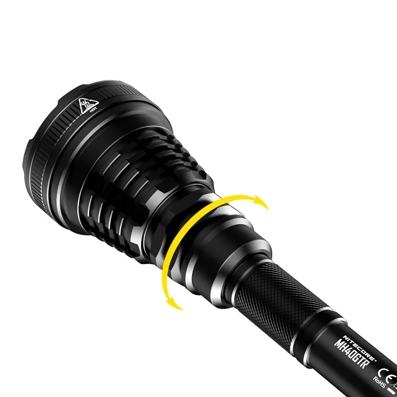 NITECORE MH40GTR Tactical Flashlight LED 1200LM Rechargeable Searchlight CREE XP L HI V3 Hunting Search Torch