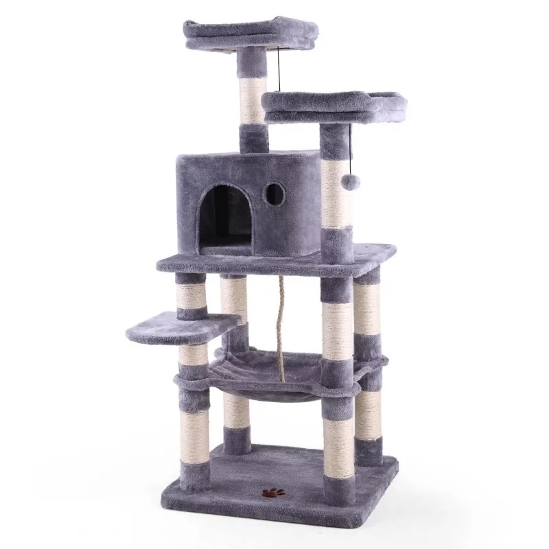 

Cat Tree Tower with Sisal-Covered Scratching Post Condo, Brown