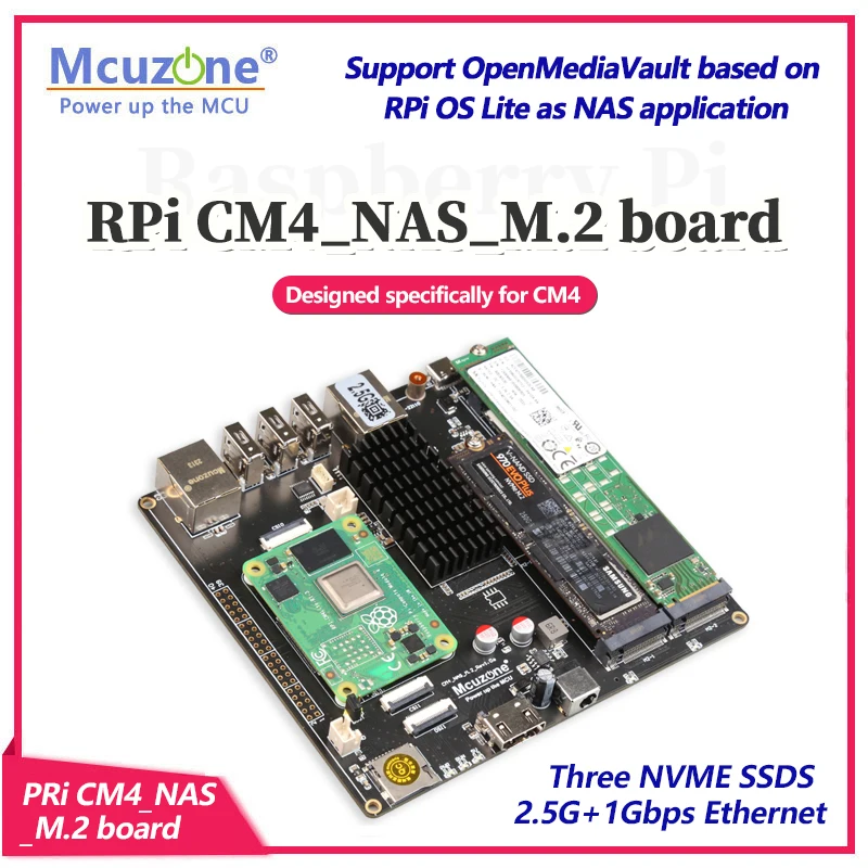 Placa de Framboesa Ssd Nvme Suporte M.2 22110 2280 2422 5gbps Ethernet Eth e Giga Openmediavault4 Pcie