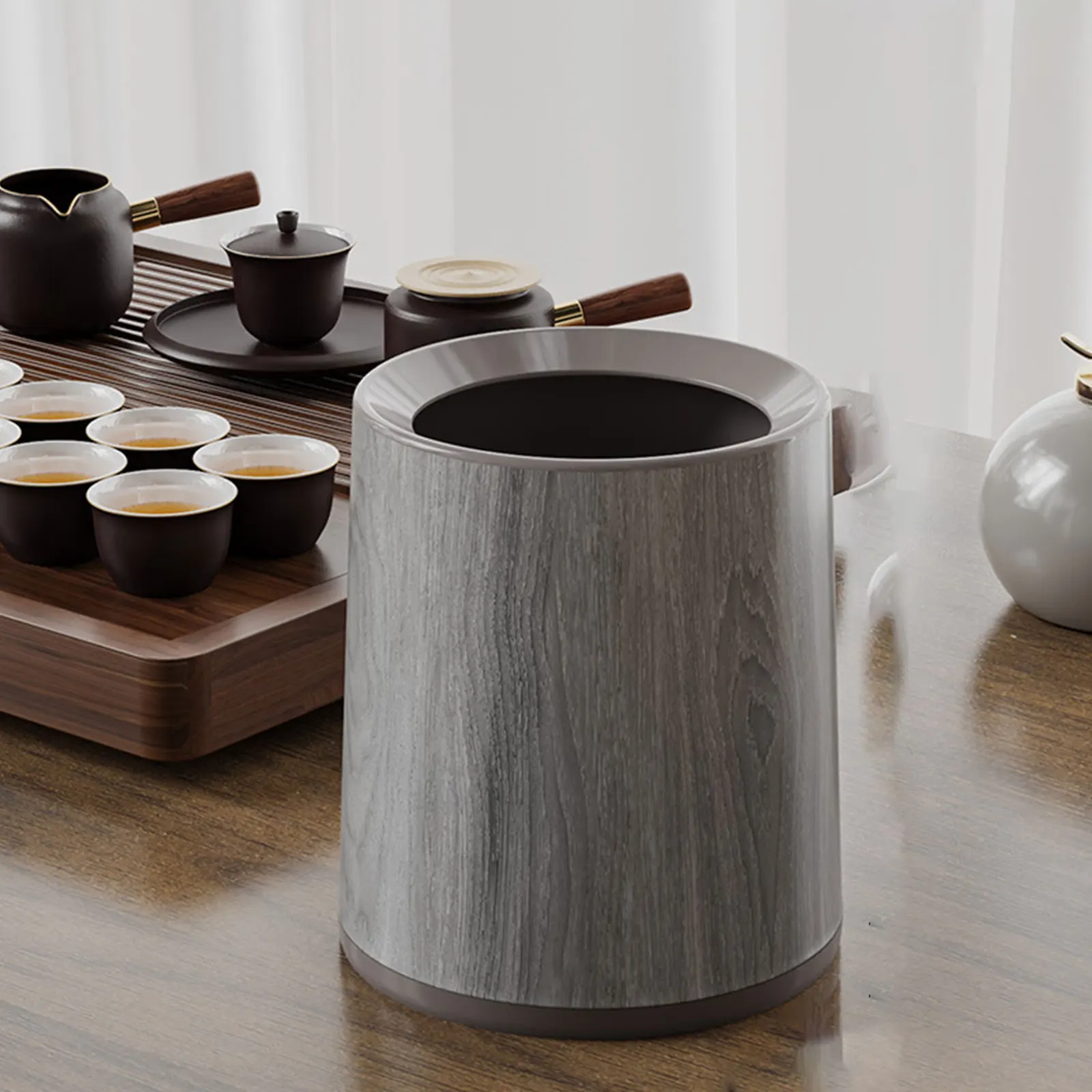Trash Bin Recycle Bin Portable Compact Farmhouse Small Narrow Garbage Can Garbage Container for Living Room Dorm Room Kitchen