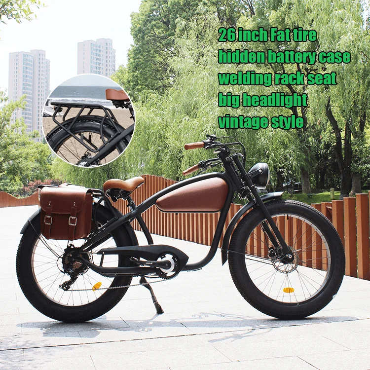 Hammer High Power Vintage Electric Bike 750W Cafe Racer Electric Bike Fat Tire 26''4.0 E 1000 Watt for Mancustom