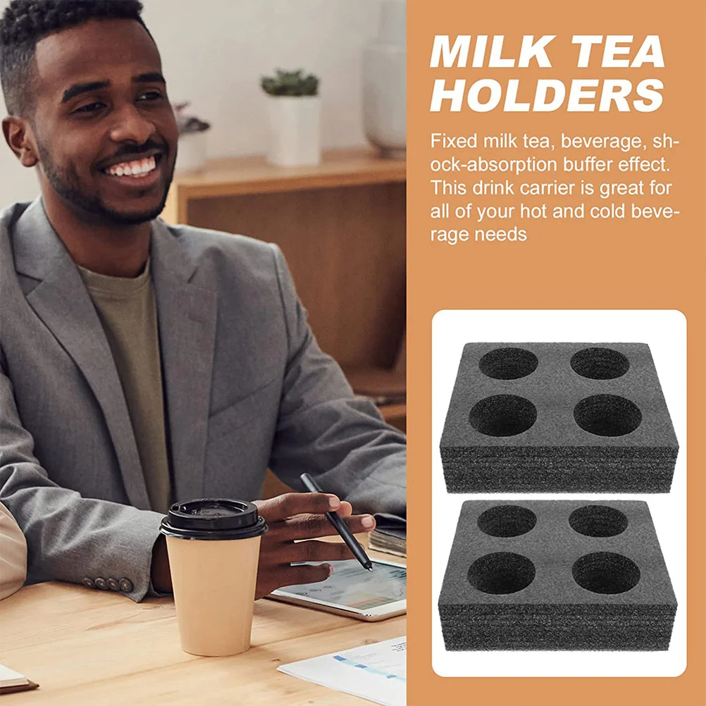 Knitted Cotton Cup Holder Espresso Cup Coffee Carry Epe Foam Composite Pearl Carrier Tray Universal Adjustable Desk Stand Bike cup storage holder