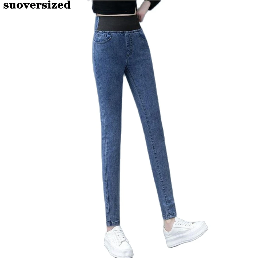 

Oversized 38 Slim Skinny Pencil Jean Stretch Women Denim Pant Classic Capris Elastic High Waist Vaquero Korean Fashion Pantalone