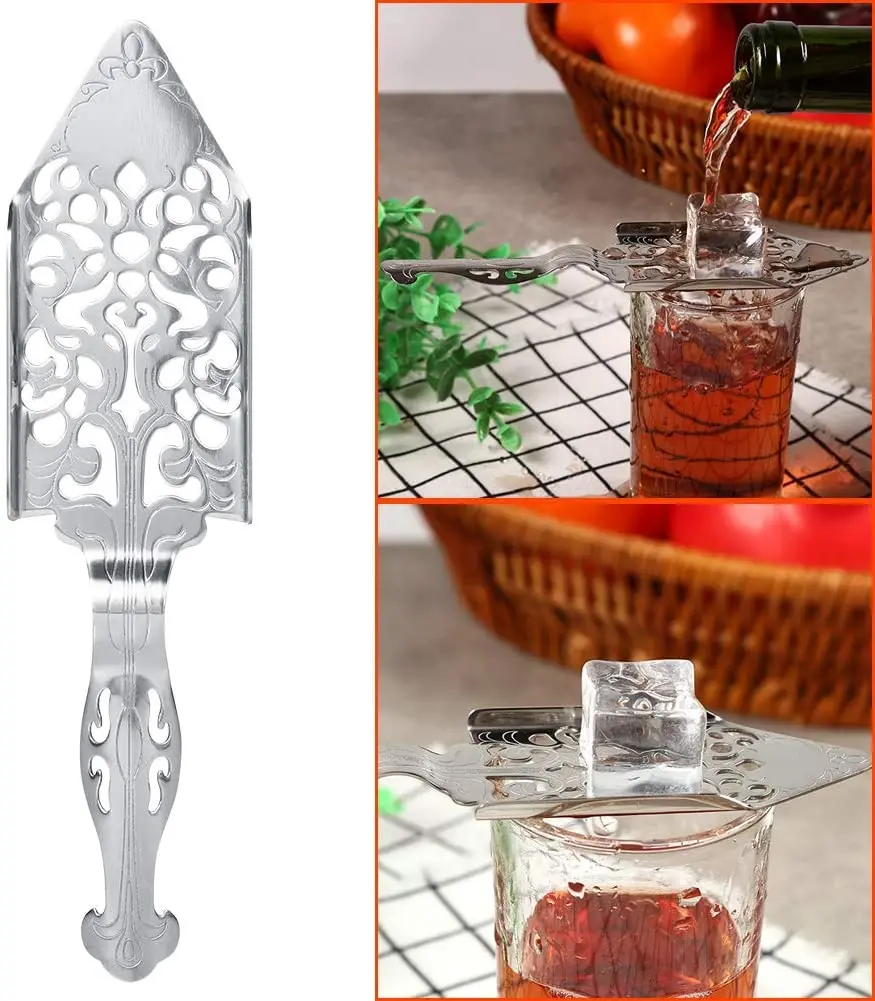 Stainless Steel Absinthe Spoons Vintage Cocktail Bar Glass Cup Drinking Filter Hollowed Out Absinthe Fountain Spoon Dripper