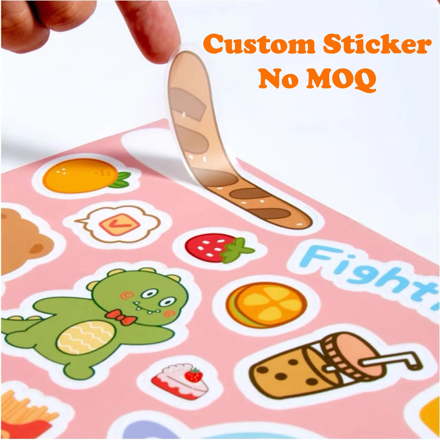 Custom Stickers Your Own Logo Name Label PVC Vinyl Waterproof Die Kiss Cut Kawaii Cute Laptop Aesthetics Sticker Self Adhesive
