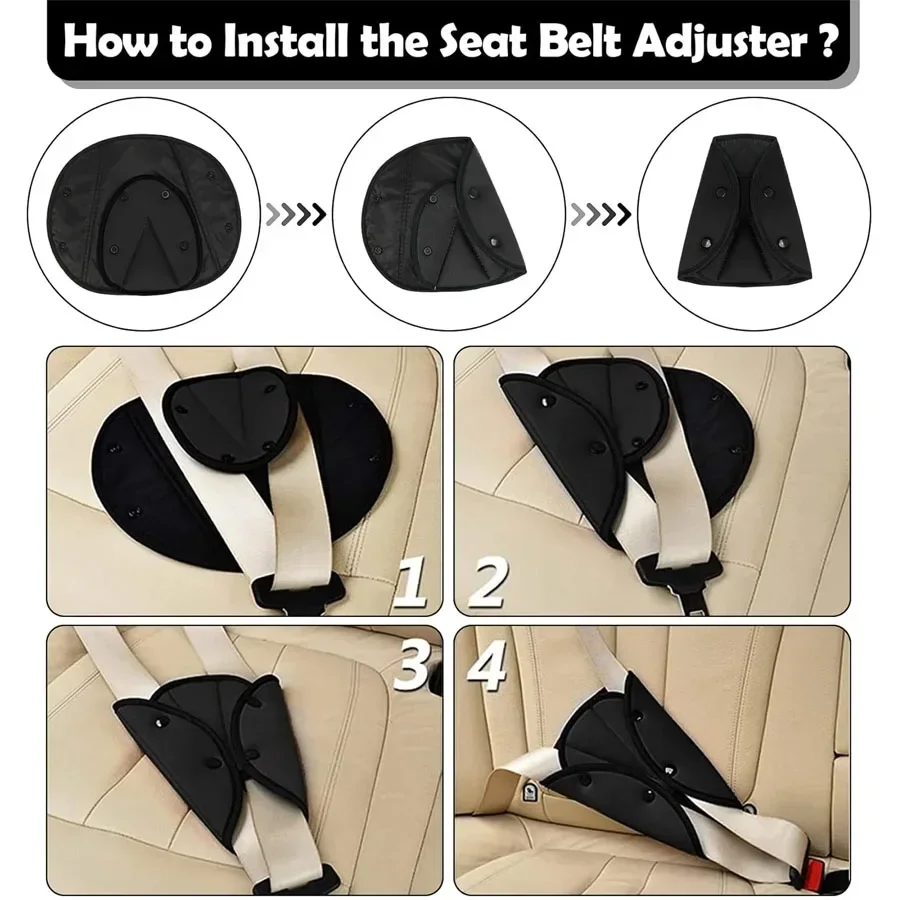Seat Belt Adjuster for Kids Adults Triangle Positioner Car Seat Strap Pads Cover Adjuster for Kid Belt Clips Safety Strap