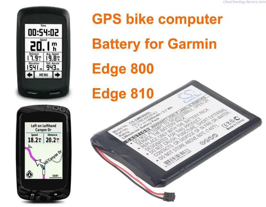 Cameron Sino 1000Mah Batteria Ke37Be49D0Dx3 Per Garmin Edge 800, Bordo 810