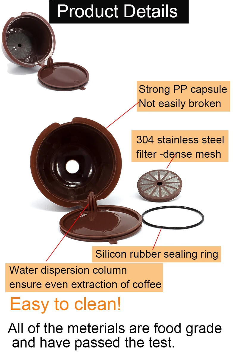 Eco-friendly refillable coffee pods displayed on counter