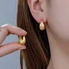 Boucles d'oreilles créoles vintage CZ pour femme, tendance, épaisses, rondes, pendantes, bijoux quotidiens scintillants, cadeau pour elle