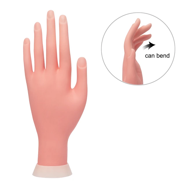 KROFAUE Nail Practice Hand Model Bendable Soft Prosthetic Plastic Flexible  Training Fake Hand Mannequin Display - AliExpress