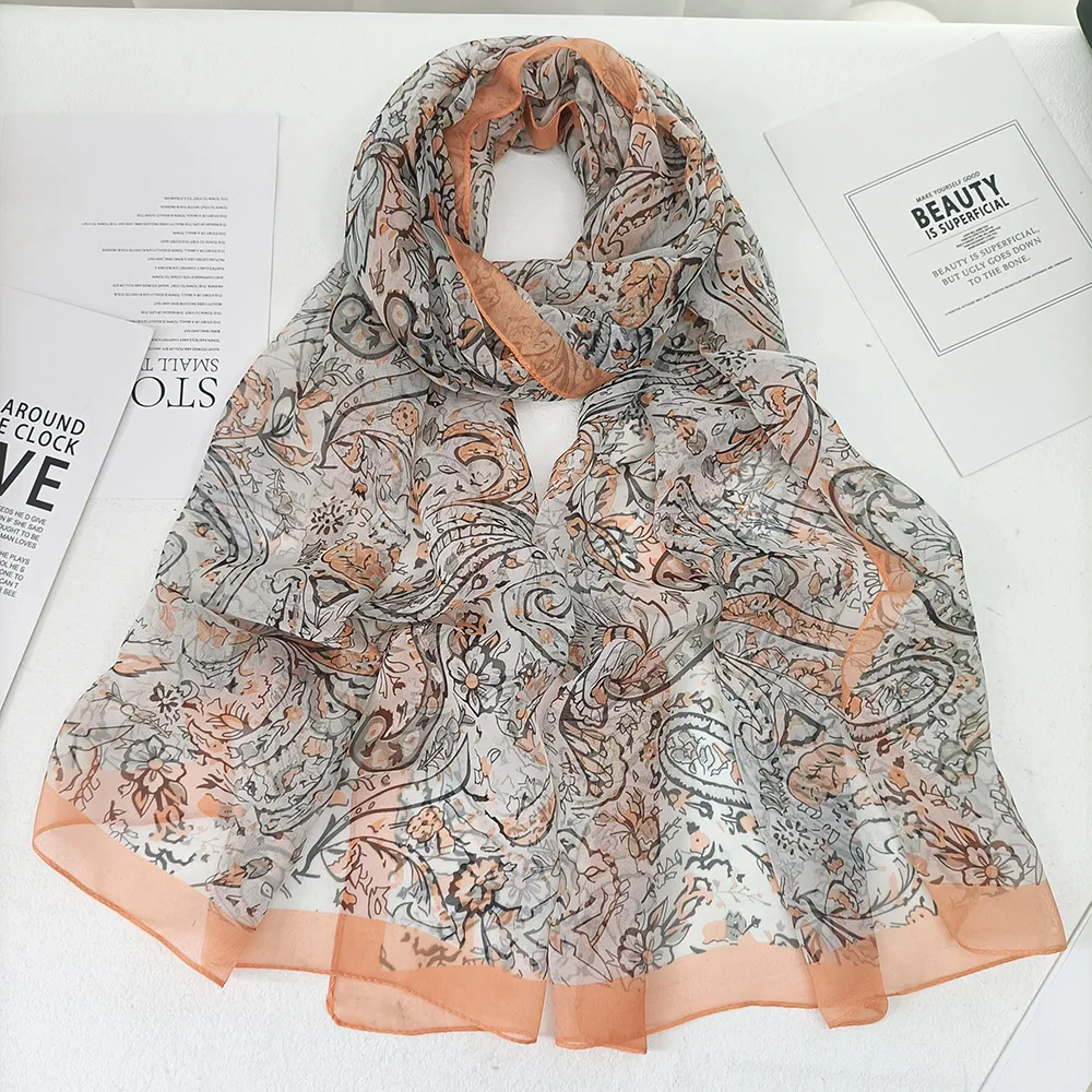 Elegant Women's Chiffon Georgette Bandana Scarf - Green Grass Summer Edition