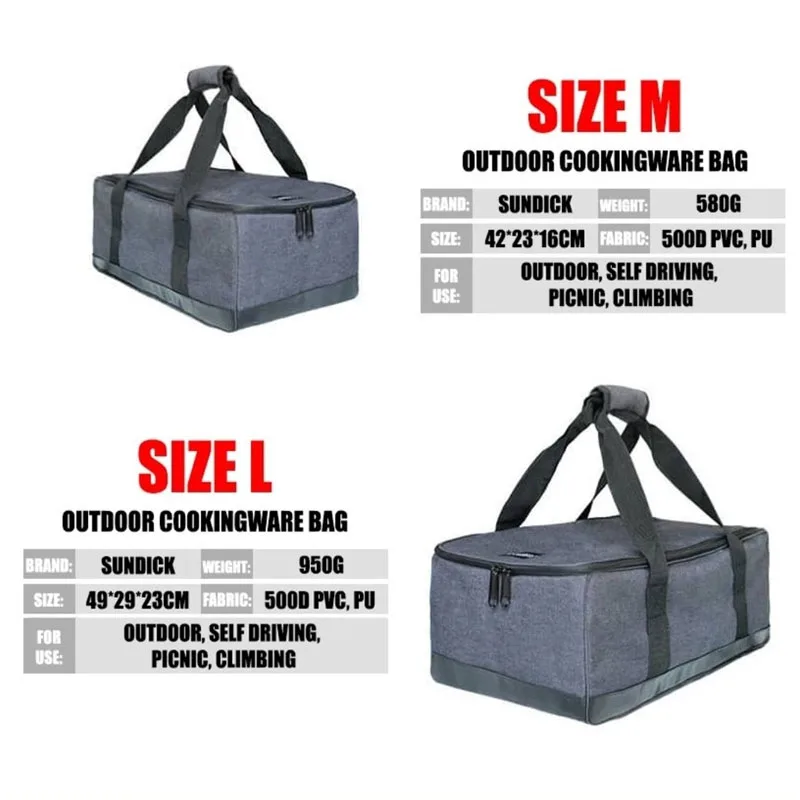 Outdoor Camping Gas Tank Storage Bag Large Capacity Travel Tableware Cookware Organizer