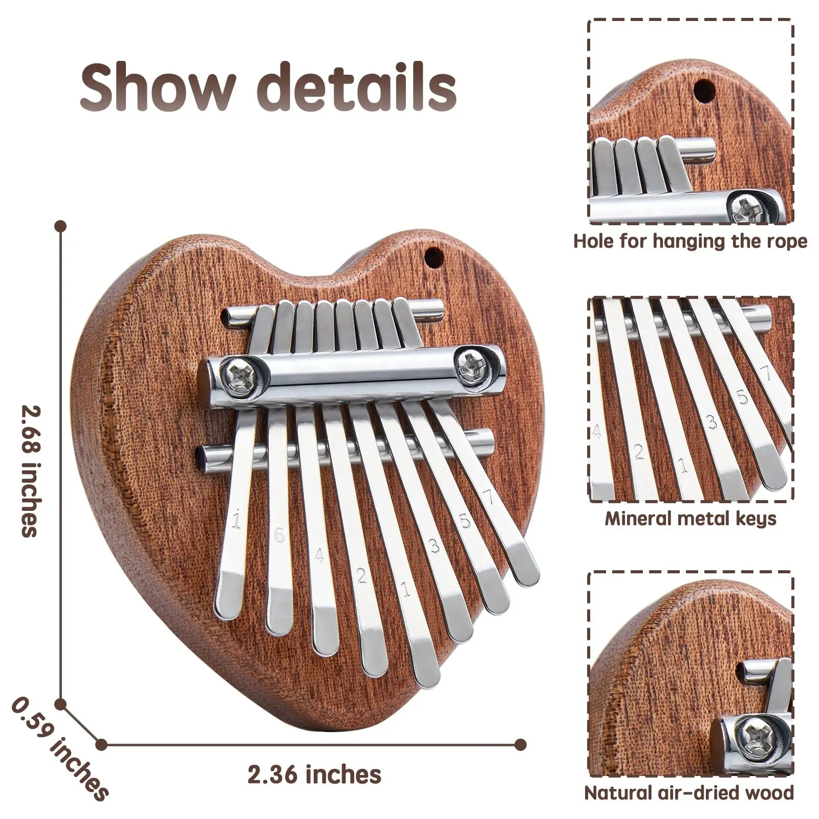 Sc8a054c049ce400da5a30bac0042e7b1z Mini Kalimba 8 Key Thumb Piano 1 Pack Love Style Cute Instrument Portable Exquisite Gift Set for Kids Mallzona