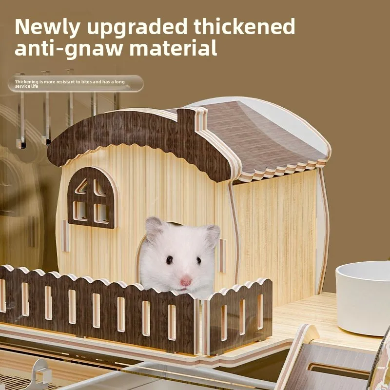 Large Acrylic Hamster Cage Transparent Double-Layer Habitat Villa for Syrian Hamsters, Ideal Starter Home for Winter rabbit