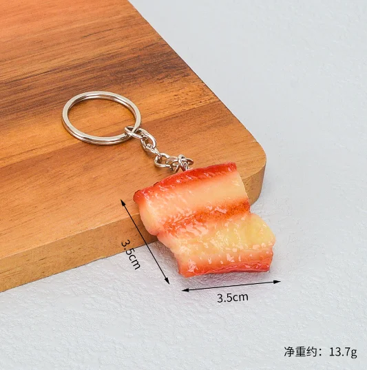 Creative Simulation Food Keychain PVC Model Gift Soft Glue Fake Braised Pork Belly Roasted Chicken food keychain