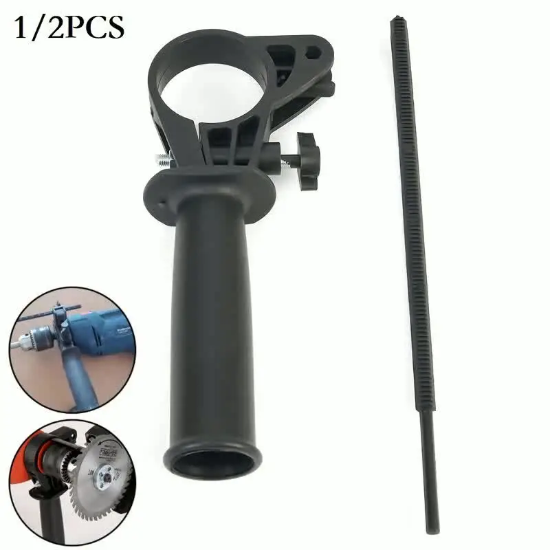 HEIBTENY Mango Lateral Universal Para Taladro De Percusión – Agarre Cómodo Y Ajustable Para Mayor Control Y Seguridad (Color Negro)