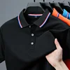 2025 New Men's Casual Solid Color Short Sleeved Polo Shirt Summer Fashionable and Comfortable Versatile Top 4