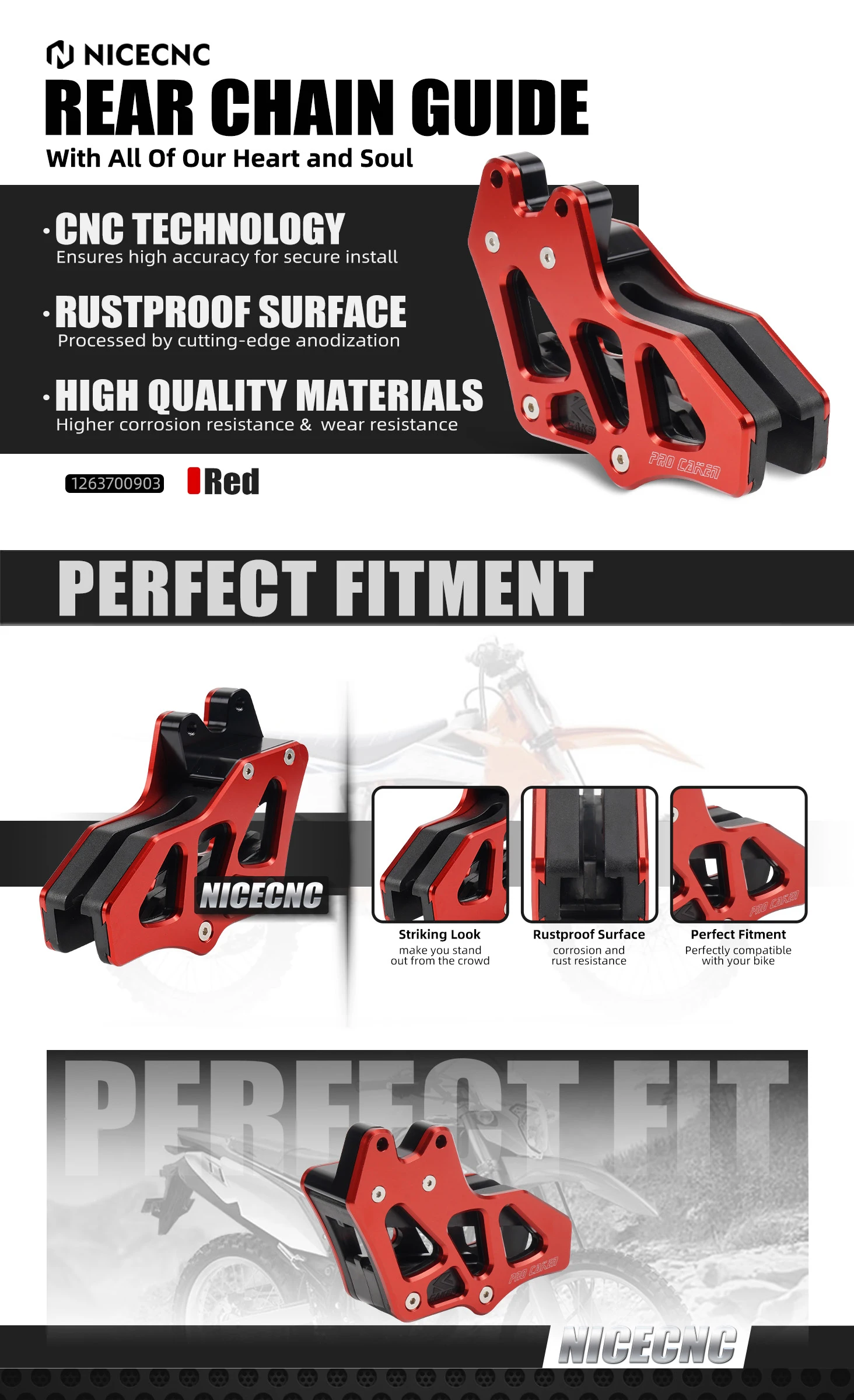 Für Honda CRF150F 2003-2017 CRF230F 2003-2019 CRF250F 2019-2021 CRF 150F 230F 250F CNC Motorrad Kettenschutz Guide Schutz – Detail 1