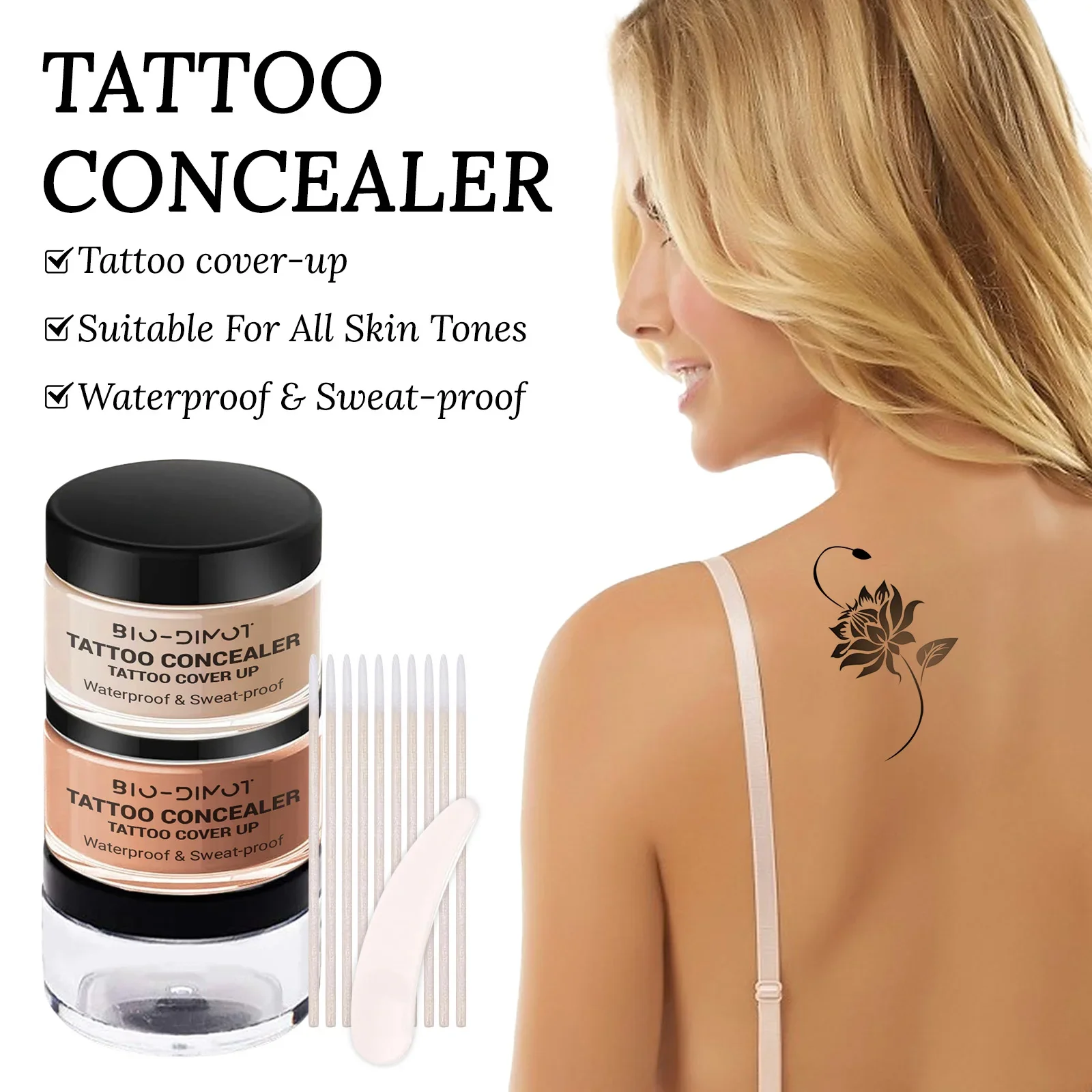 Waterproof Full Coverage Concealer Cream For Tattoos Scars Natural Finish Foundation For All Skin Tones & Types Foundation Cream_voghion.com