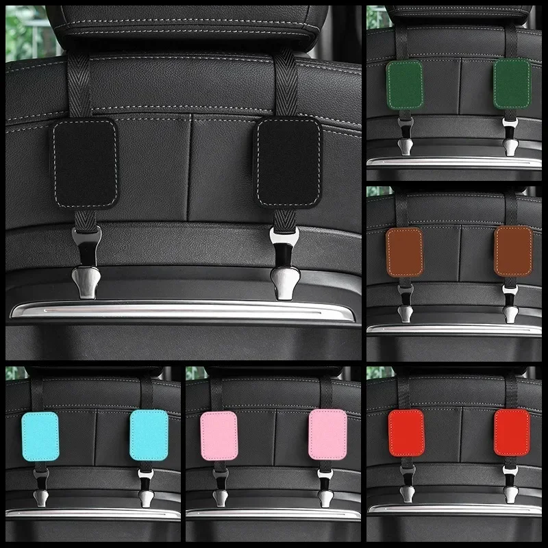 2Pcs/Set Multi-purpose Hanger For Travel Kitchen Car Mounted Metal Suede Hidden Seat Back Hooks 2