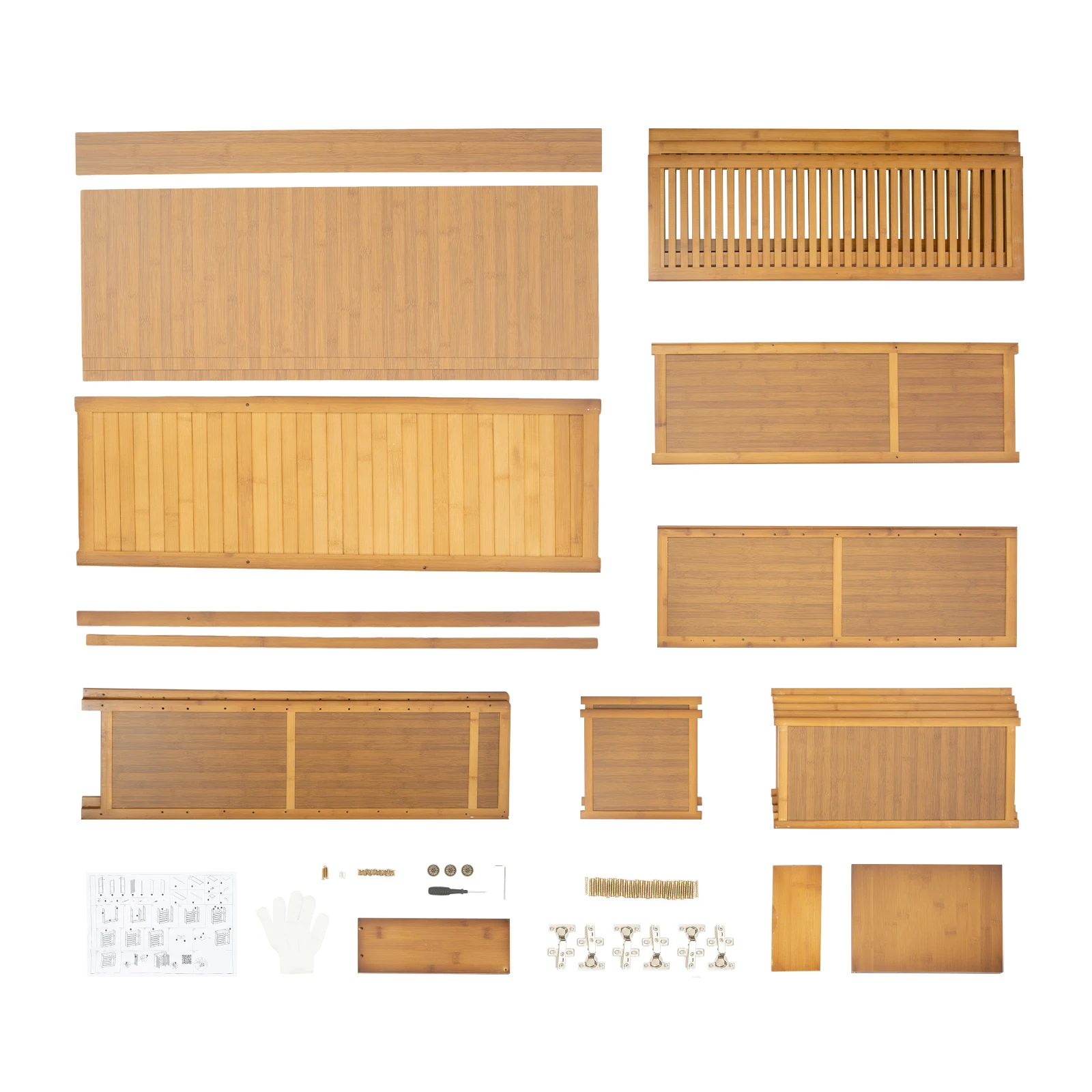 7 Layer Bamboo Shoe Storage Cabinet Shelve Free Standing Shoe Rack Shoe Organizer with Door Accommodates 30 Pairs 6