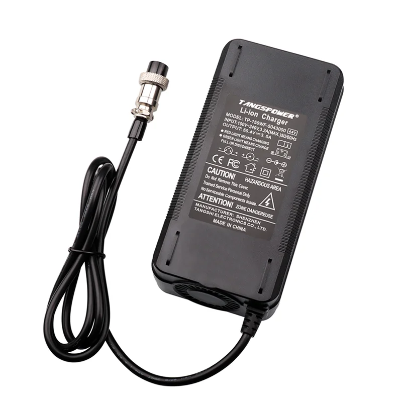 Battery Charger 50.4V 3A Smart Rapid Charging Lithium Battery Charger For 12S 44.4V Li-ion Battery Pack With Cooling Fan Strong Heat Dissipation