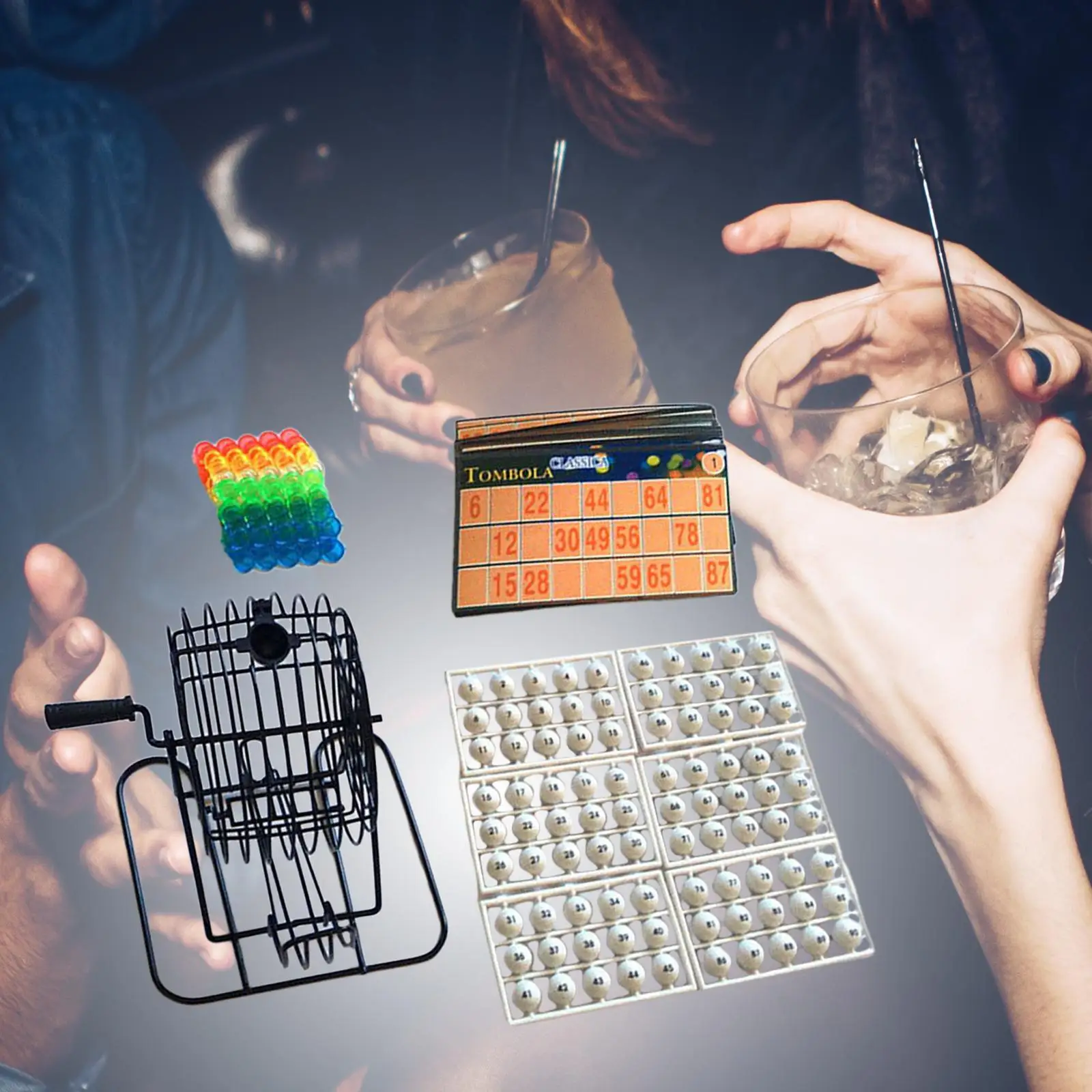 Traditional Bingo Game Classic Vintage Professional Metal Bingo Set Bingo Machine Toy for Party Travel Home Bingo Hall Holiday