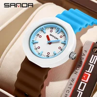 SANDA Brand Fashion Children's Watch Silicone Strap Cartoon Scale Sports Comfortable Waterproof Boys Girls Quality Quartz Watch