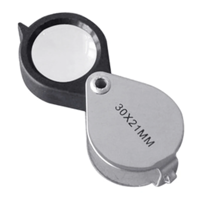 Jewelers Eye Loupe 30X Pocket Jewelry Loupe Jewelers Eye Magnifying Glass  Magnifier for Antiques Jewelry Coins Stamps