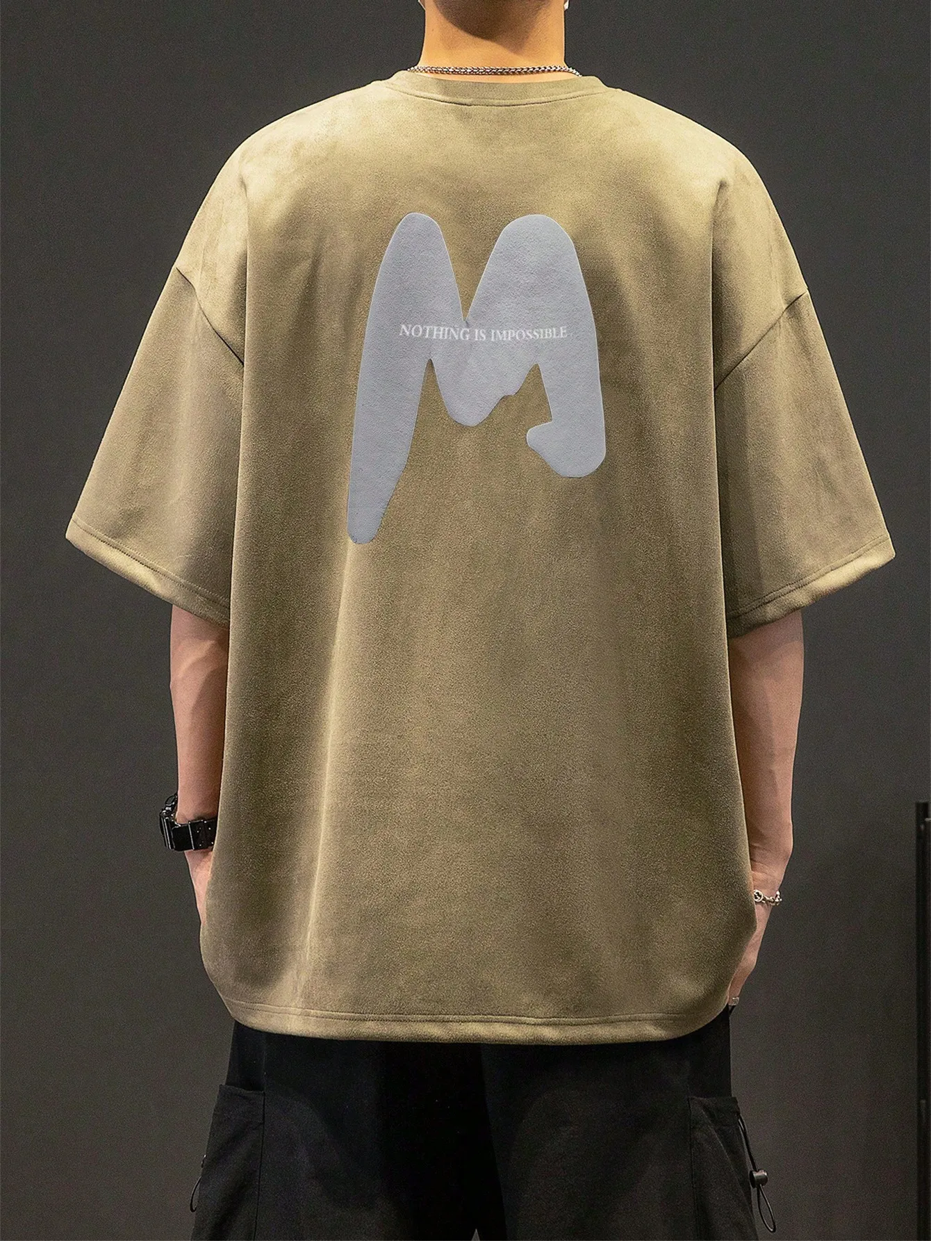 Men's fashion casual retro trend foam print round neck short sleeves