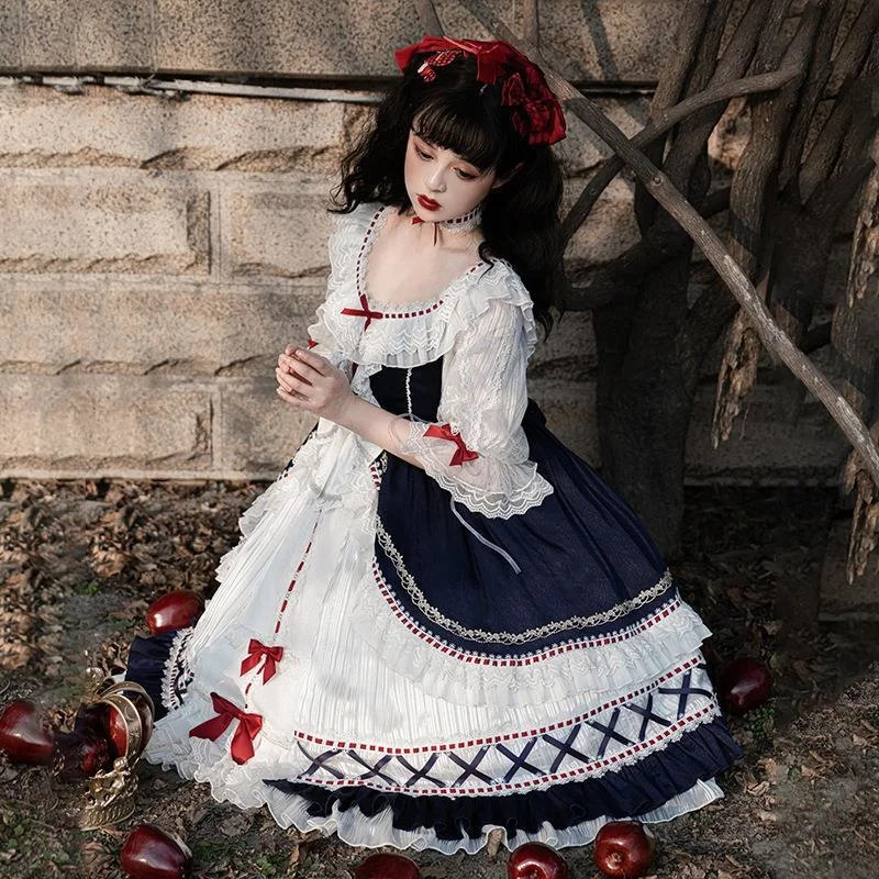 Lolita Dress Palace White Xueji Long Sleeve Dress Lovely Lolita Sweet Skirt